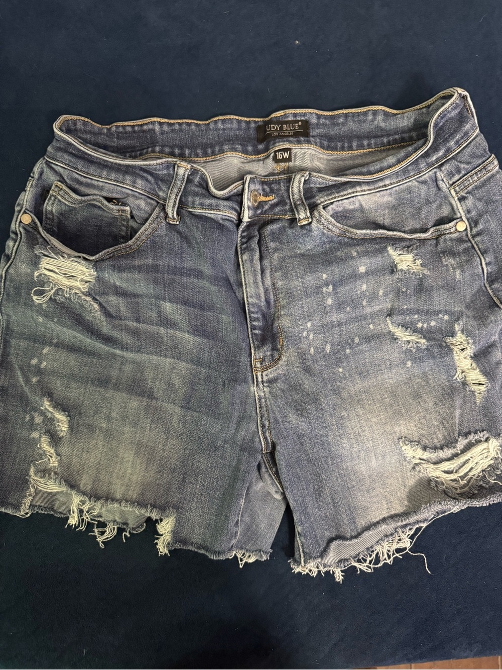 Judy Blue Faded Distressed Denim Shorts size 16w